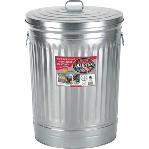 Steel All-Weather Outdoor Commercial Trash Can with Lid and Liner. . Home depot trash can